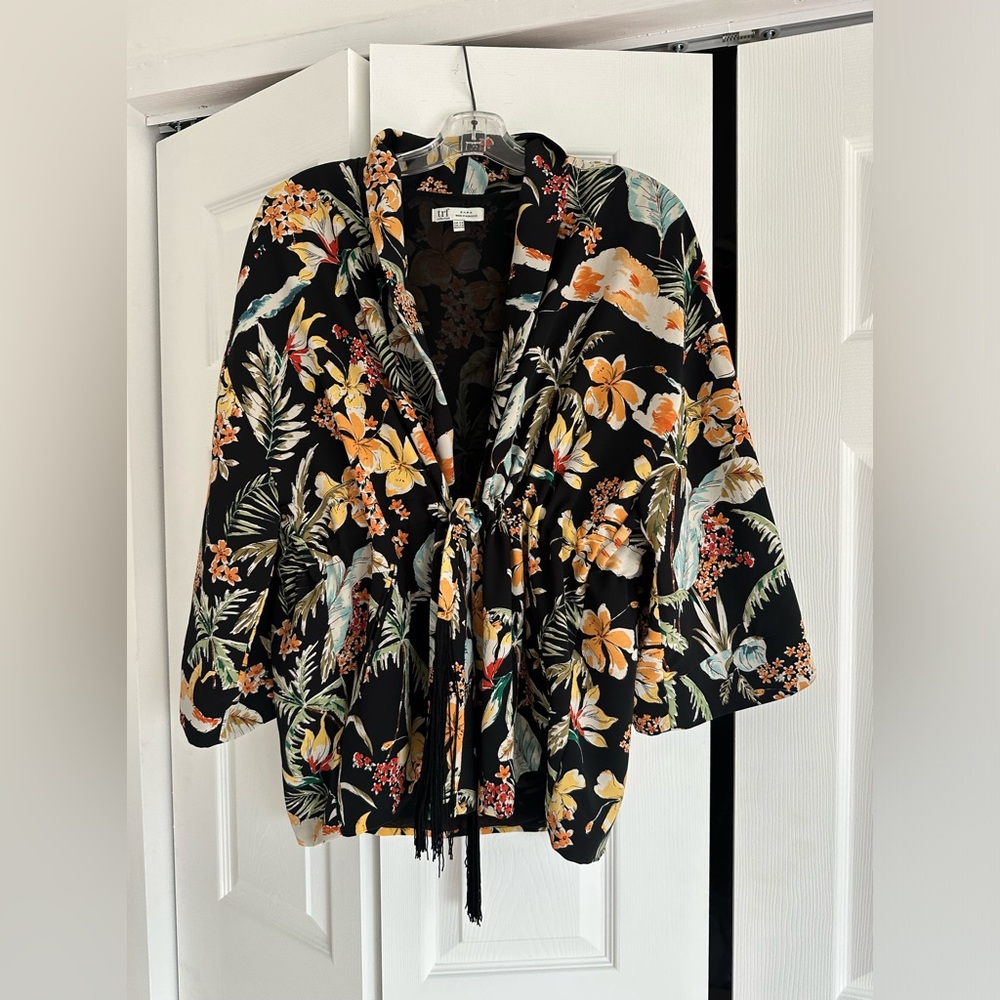 Floral blazer kimono